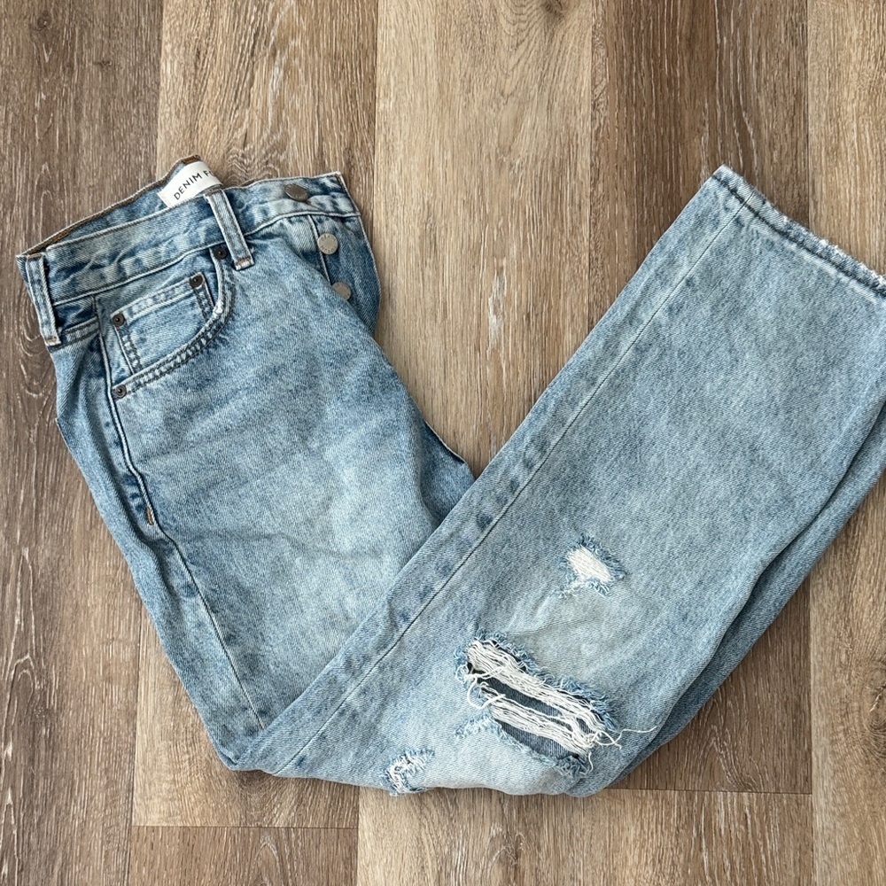Denim Forum The Joni High Rise Loose 26L Jeans, 23, Picture This Bleu RIP
